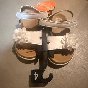 Wonder nation White Floral Strap Sandals with Adjustable Ankle Closure